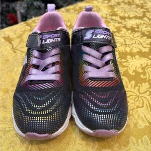 Skechers Kids Sneakers - Black with Rainbow Accents